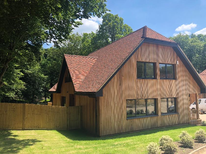 External cedar cladding on new build home
